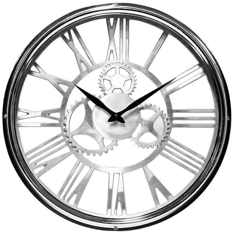 Image 1 Argentia Transparent 17 1/2 inch Round Wall Clock