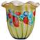 Argentina Ruffle 11 3/4" High Yellow Art Glass Vase