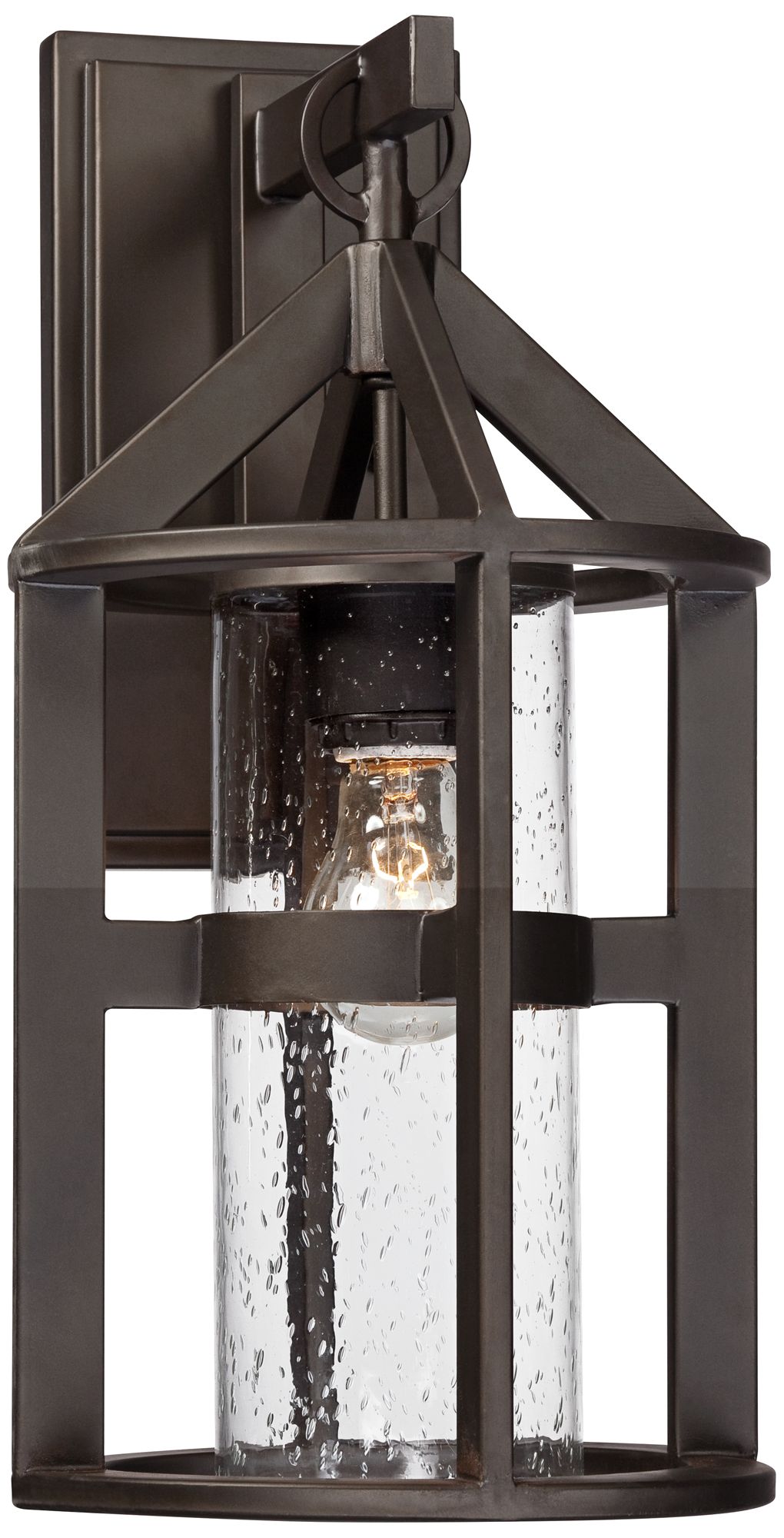 Argentine 17" High Glass and Bronze Outdoor Wall Light Image 2