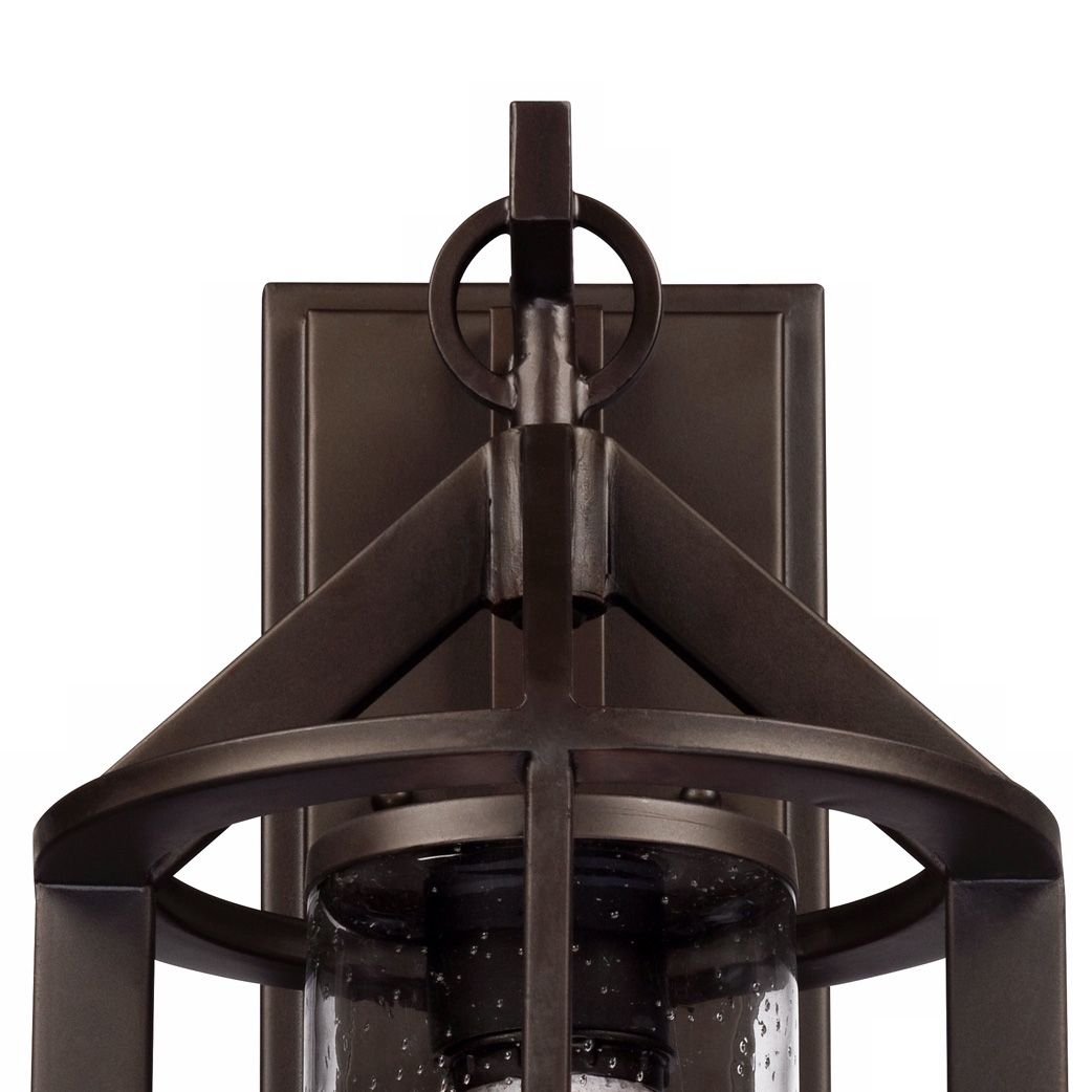 Argentine 17" High Glass and Bronze Outdoor Wall Light Image 4