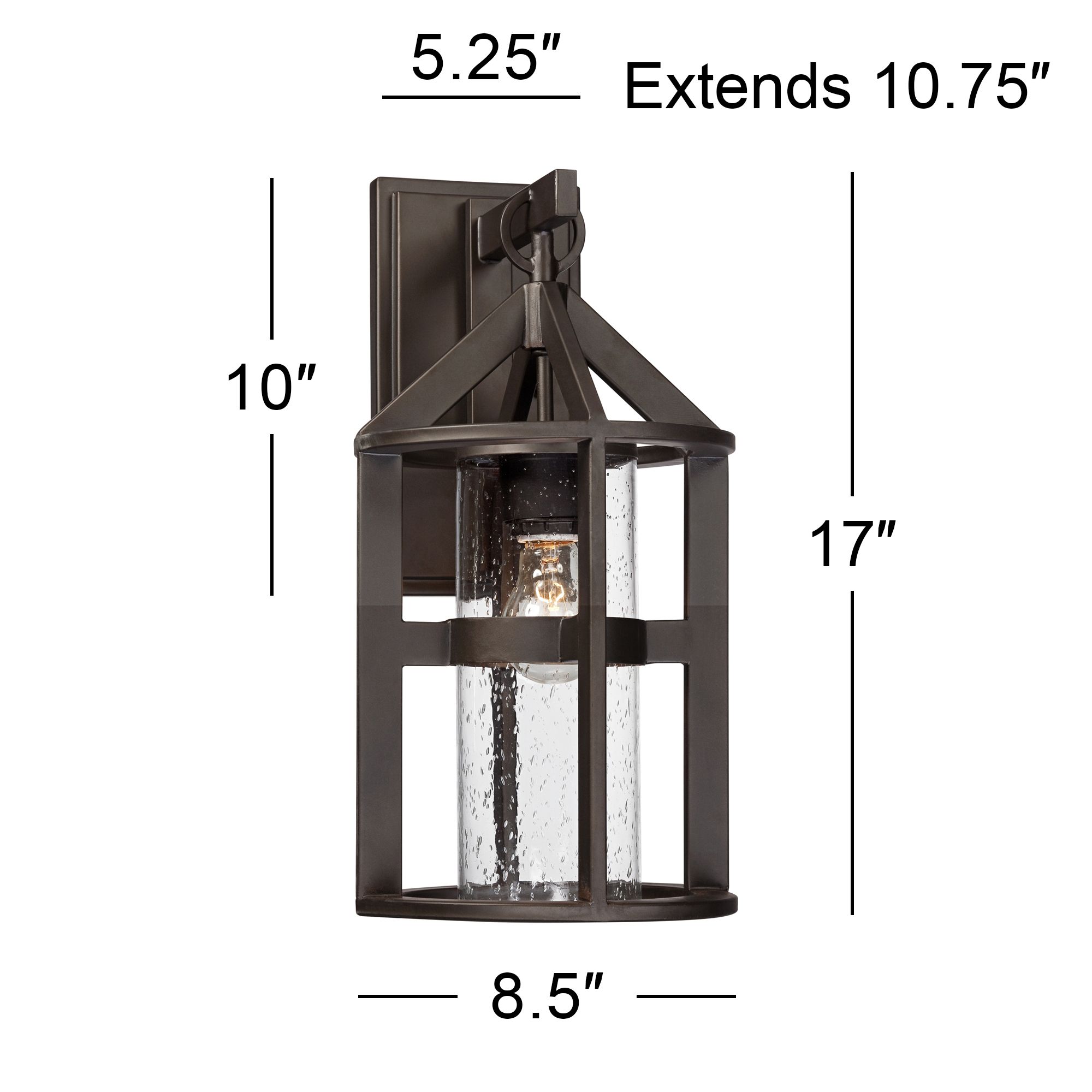 Argentine 17" High Glass and Bronze Outdoor Wall Light Image 9