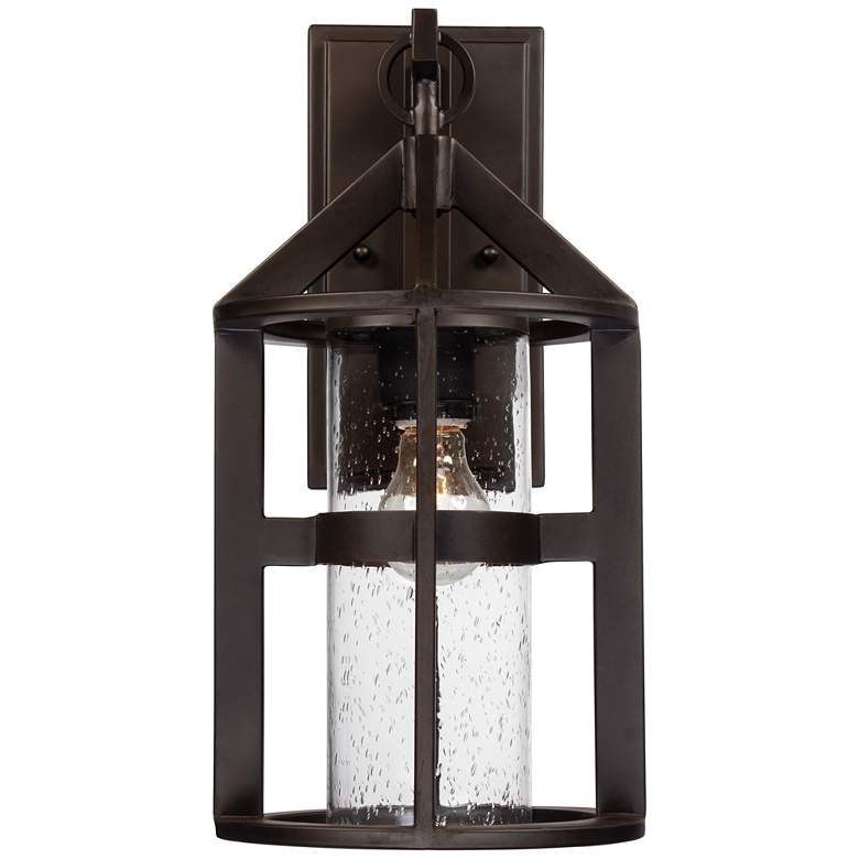 Image 3 Argentine 17 inch High Glass and Bronze Outdoor Wall Light Set of 2 more views