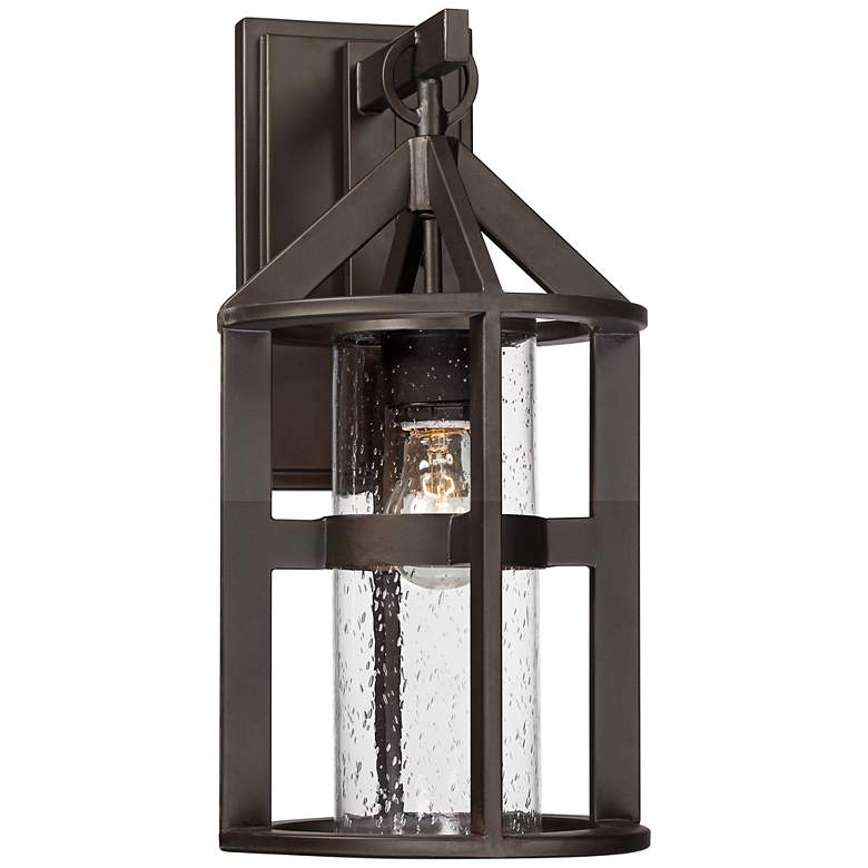 Image 3 Argentine 17" High Glass and Bronze Outdoor Wall Light