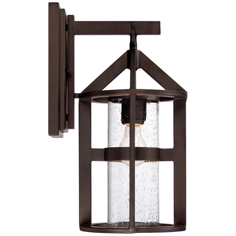 Image 5 Argentine 17" High Glass and Bronze Wall Sconce more views