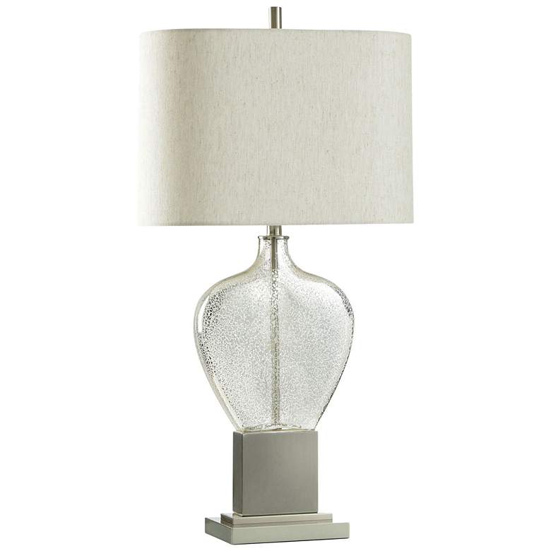 Image 1 Argentu 34" High Mercury Glass And Silver Steel Table Lamp