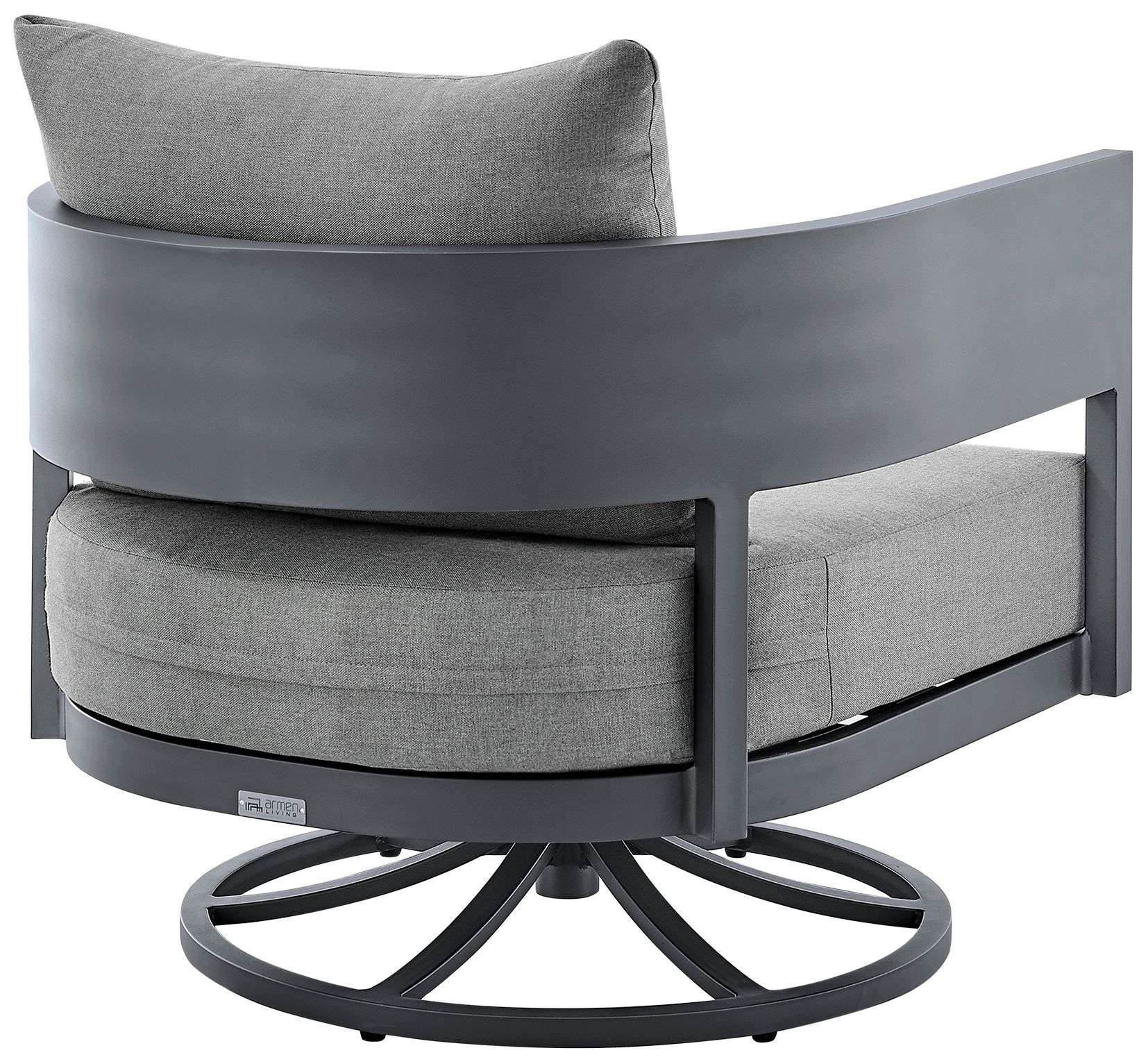 Image 5 Argiope 3 Piece Patio Outdoor Swivel Seating Set in Dark Grey Aluminum more views