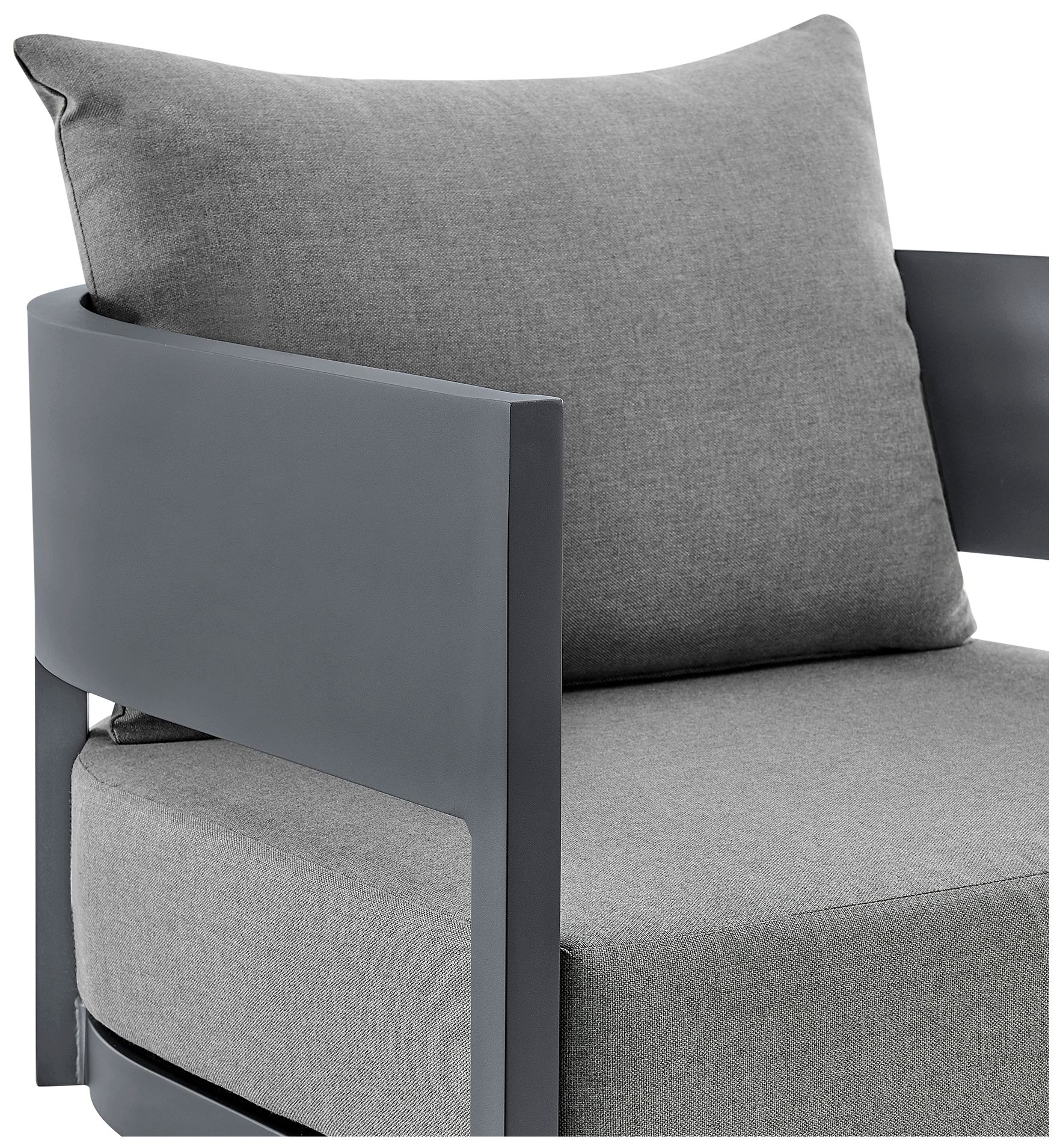 Argiope 3 Piece Patio Outdoor Swivel Seating Set in Dark Grey Aluminum