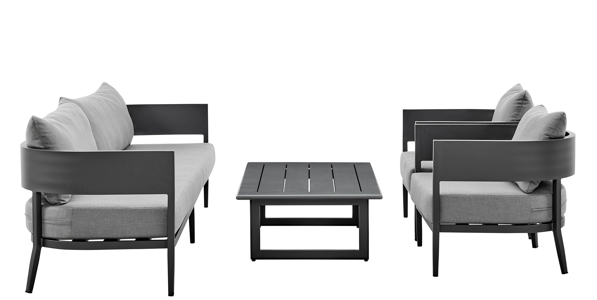 Image 2 Argiope 4 Piece Outdoor Dark Gray Aluminum Outdoor Conversation Set