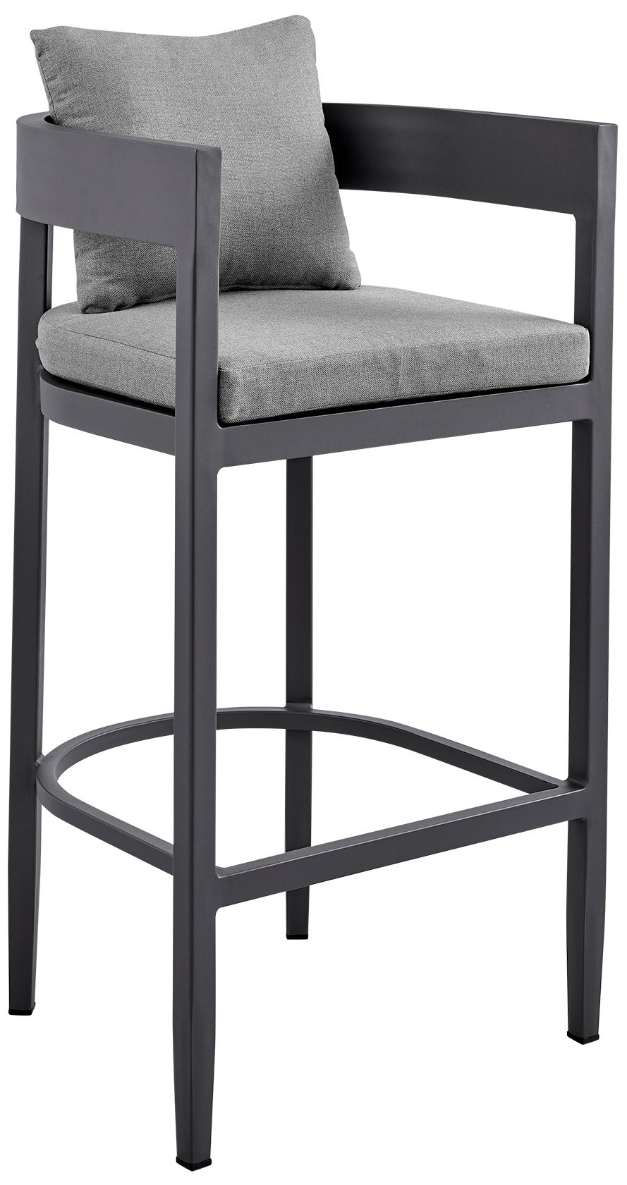 Image 3 Argiope Outdoor 5-Piece Bar Table Set in Aluminum with Grey Cushions more views