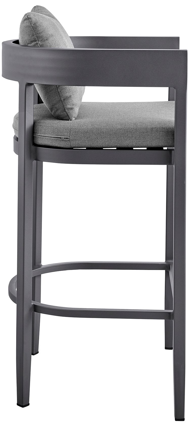 Image 4 Argiope Outdoor 5-Piece Bar Table Set in Aluminum with Grey Cushions more views