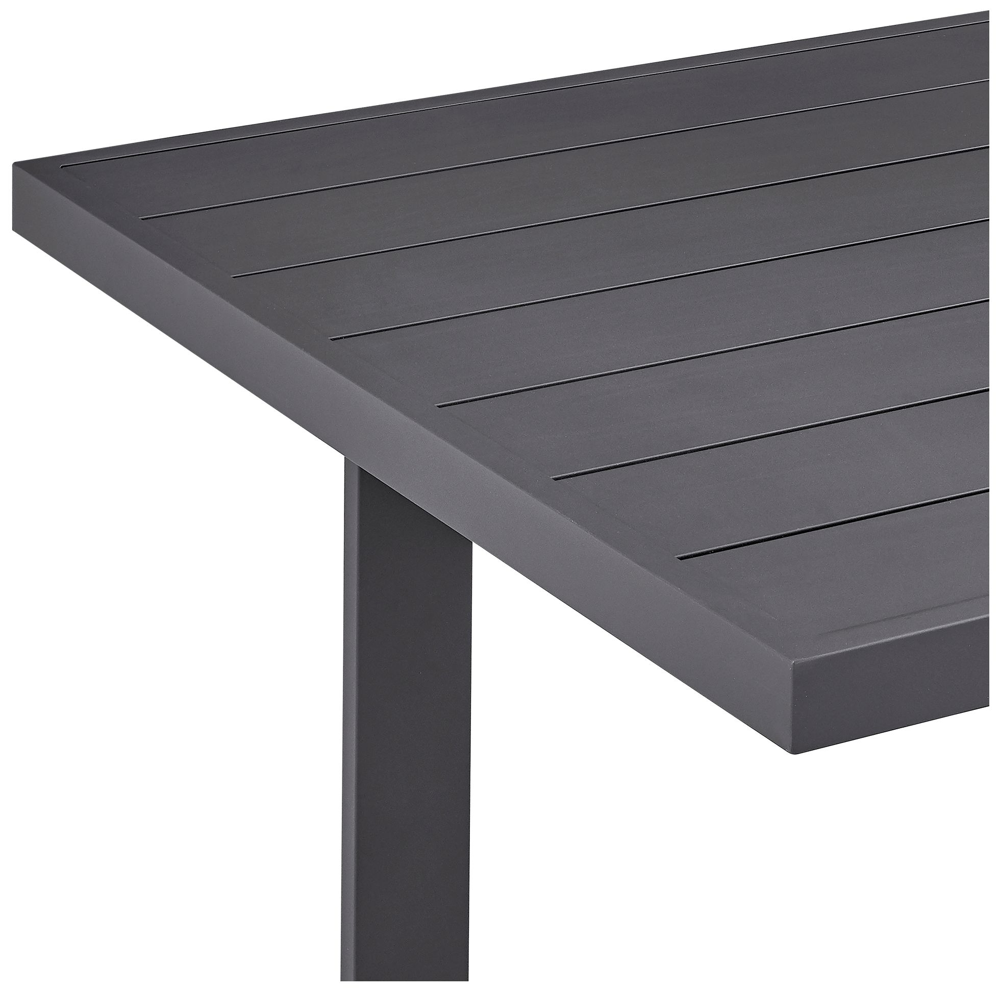 Argiope Outdoor 5-Piece Dining Table Set in Aluminum with Grey Cushions
