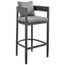 Argiope Outdoor Patio Bar Stool in Aluminum with Cushions