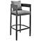 Argiope Outdoor Patio Bar Stool in Aluminum with Cushions