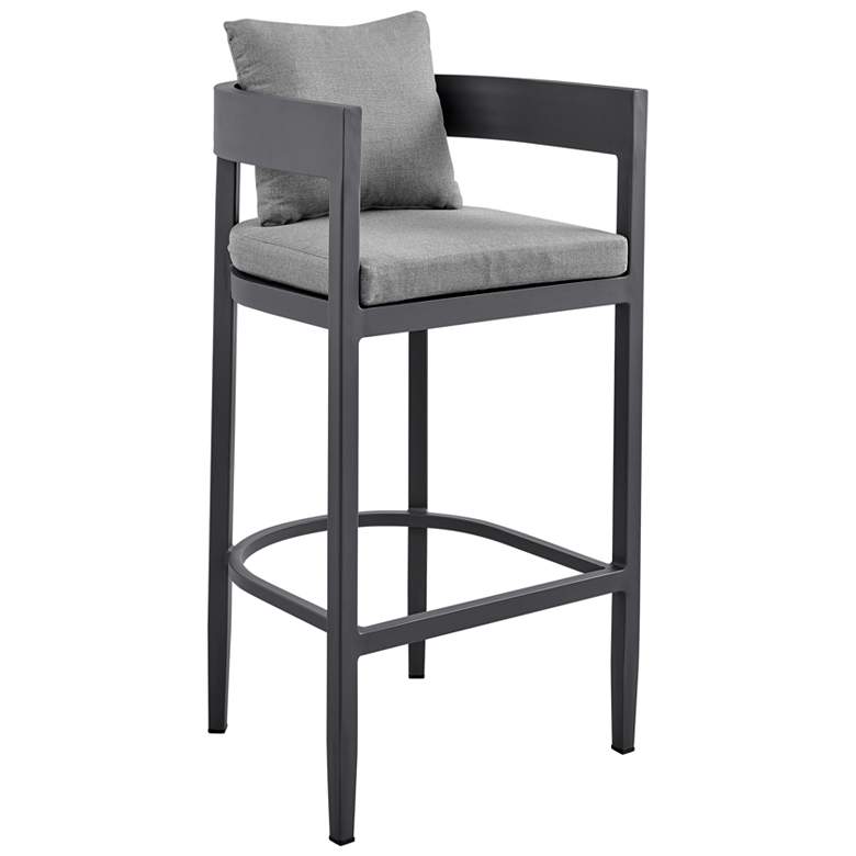 Image 1 Argiope Outdoor Patio Counter Height Bar Stool in Aluminum with Cushions