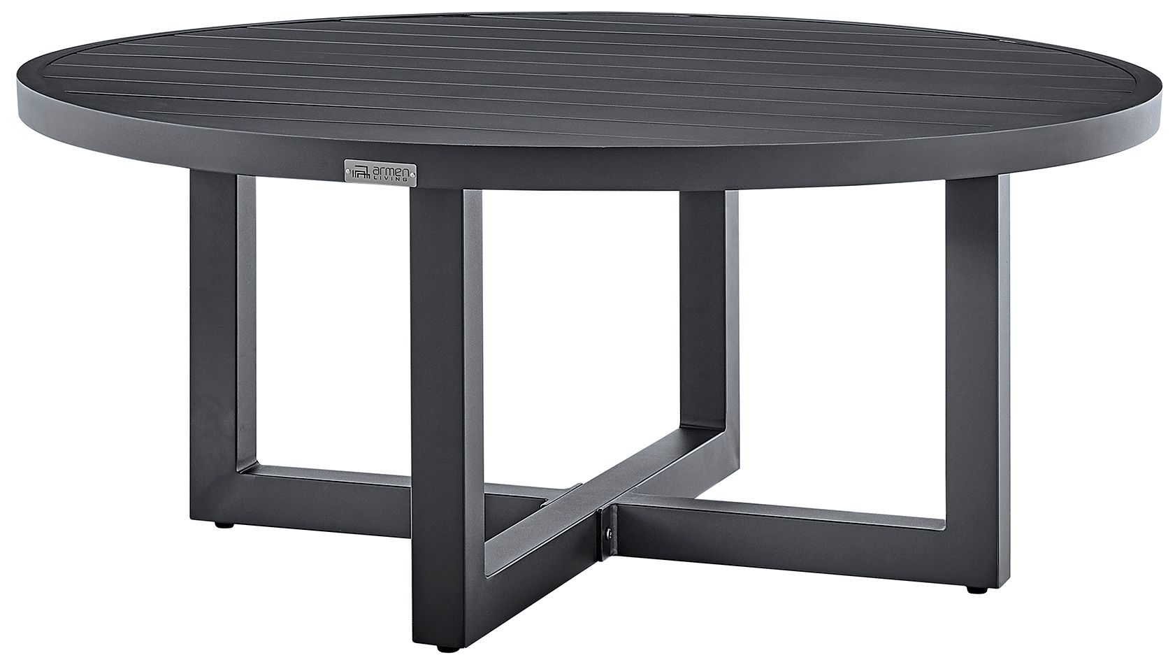 Thumbnail3 of Argiope Outdoor Patio Round Coffee Table in Grey Aluminum more views