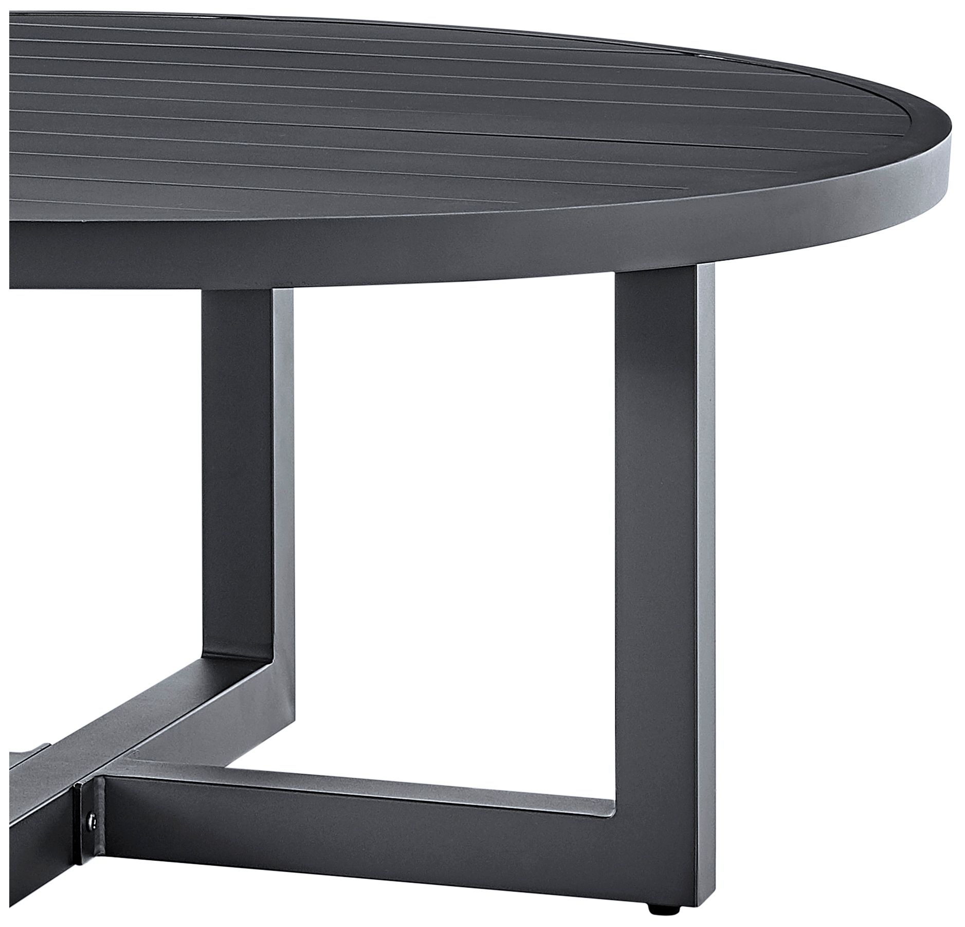 Thumbnail4 of Argiope Outdoor Patio Round Coffee Table in Grey Aluminum more views
