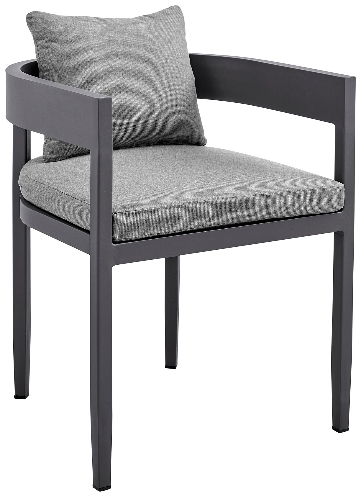 Image 3 Argiope Set of 2 Outdoor Patio Dining Chairs in Aluminum with Grey Cushions more views