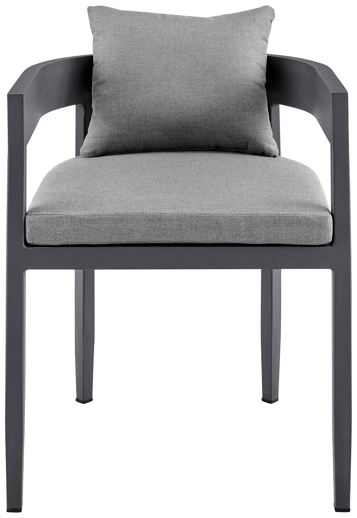 Image 4 Argiope Set of 2 Outdoor Patio Dining Chairs in Aluminum with Grey Cushions more views