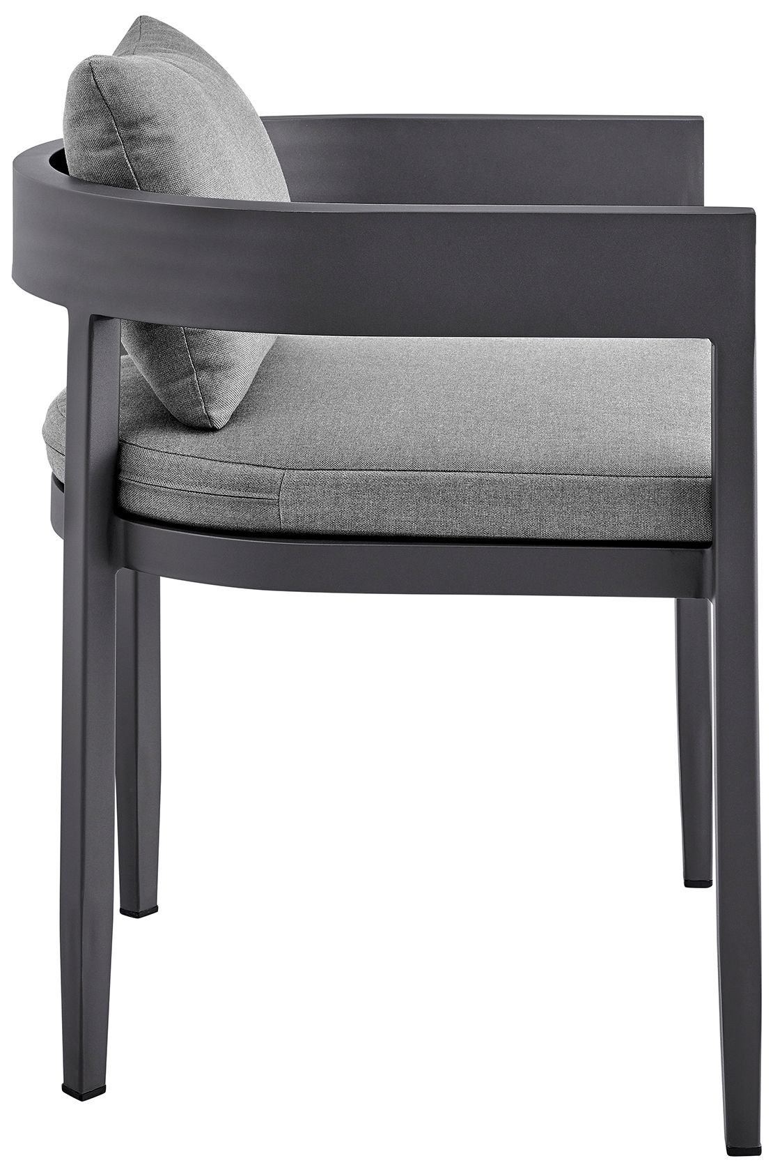 Image 5 Argiope Set of 2 Outdoor Patio Dining Chairs in Aluminum with Grey Cushions more views