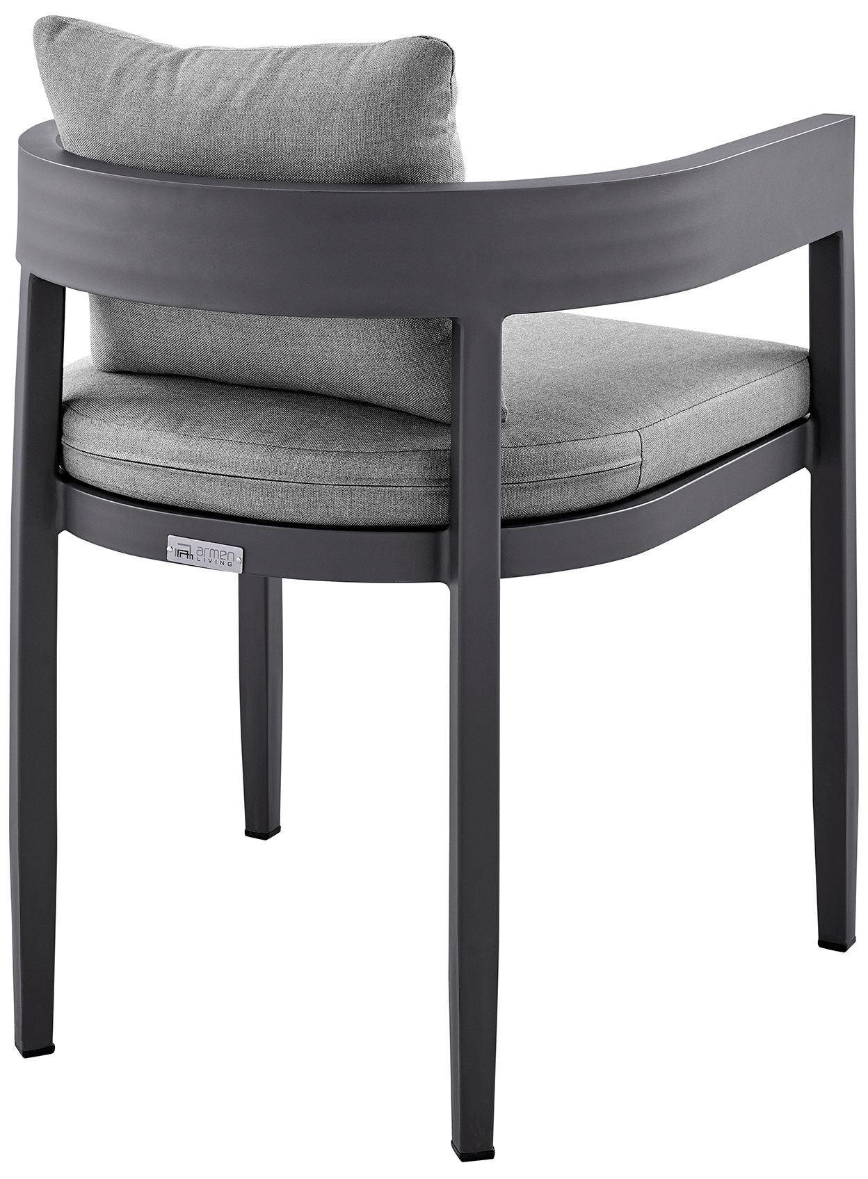 Image 6 Argiope Set of 2 Outdoor Patio Dining Chairs in Aluminum with Grey Cushions more views