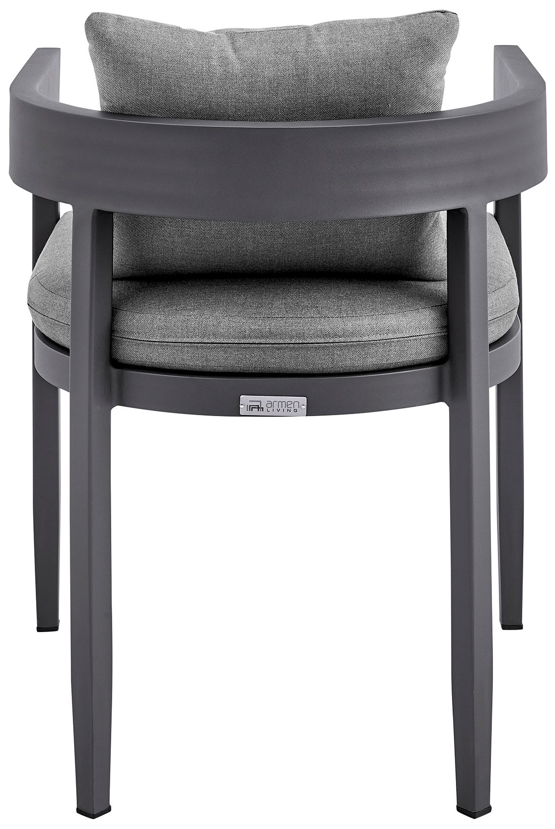 Image 7 Argiope Set of 2 Outdoor Patio Dining Chairs in Aluminum with Grey Cushions more views