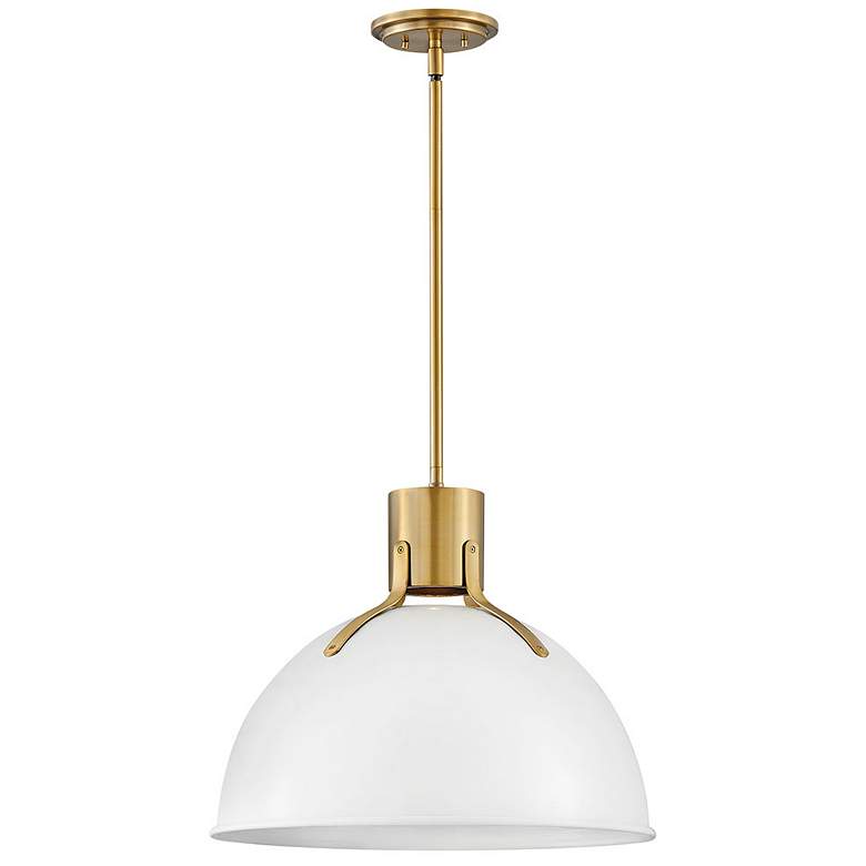 Image 1 Argo 20 inch Wide Polished White Brass LED Pendant Light