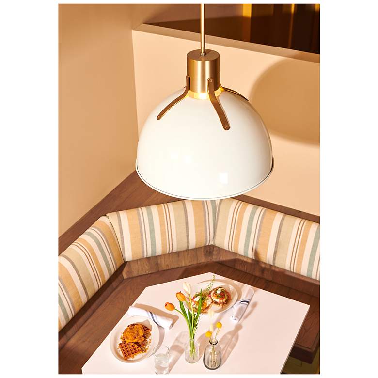 Image 3 Argo 20" Wide Polished White Brass LED Pendant Light more views