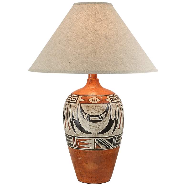 Image 1 Argosa Southwest Brick Finish Tall Vase LED Table Lamp