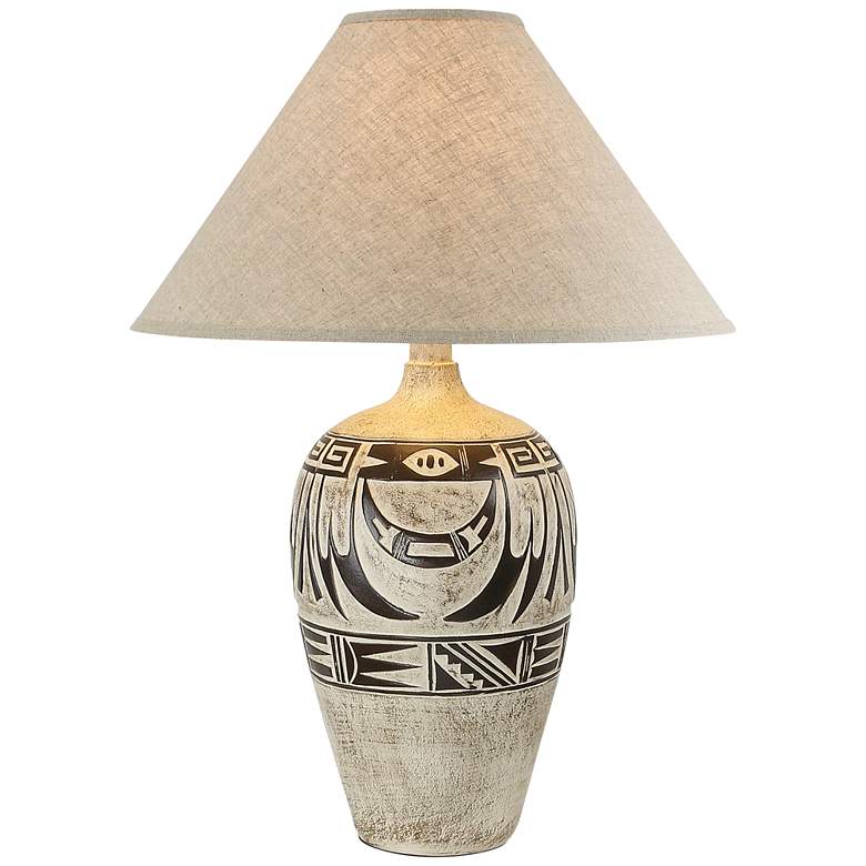 Image 1 Argosa Southwest Rustic Sand Finish Tall Vase LED Table Lamp