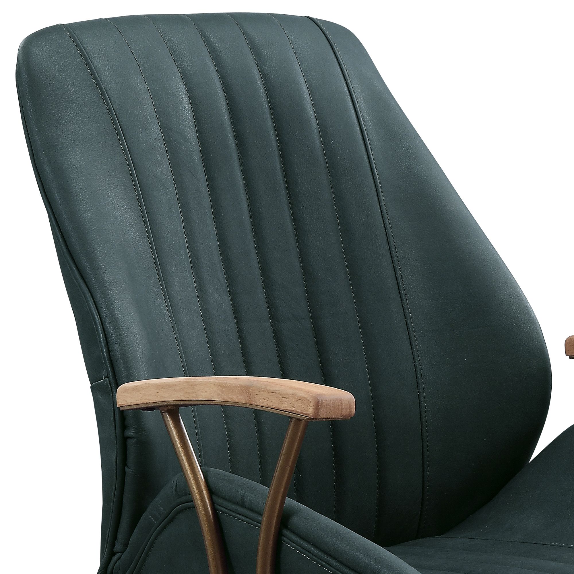 dark green leather swivel chair