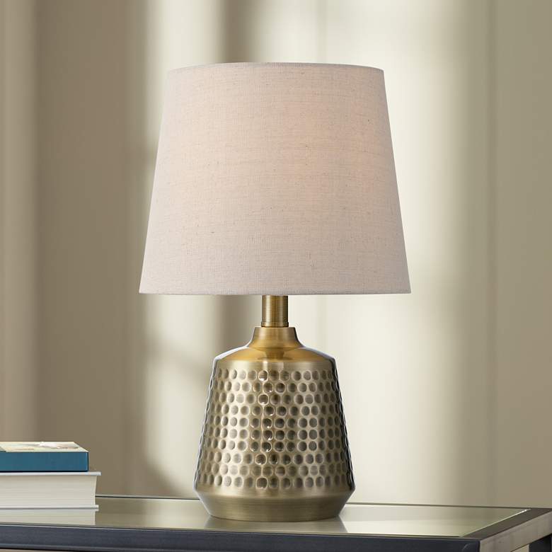 Image 1 Argus 16" High Textured Brass Table Lamp