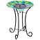 Argus 24 1/4" High Peacock Glass Solar Powered Outdoor Bird Bath