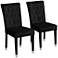 Argyle Black Tufted Armless Dining Chairs Set of 2