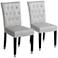 Argyle Light Gray Tufted Armless Dining Chairs Set of 2