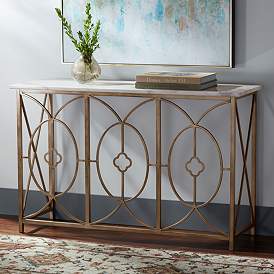 Image1 of Ari 47 1/4" Wide Marble Console Table