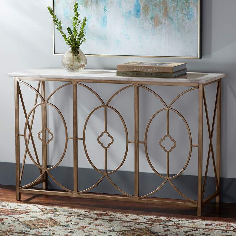 Image 1 Ari 47 1/4 inch Wide Marble Console Table