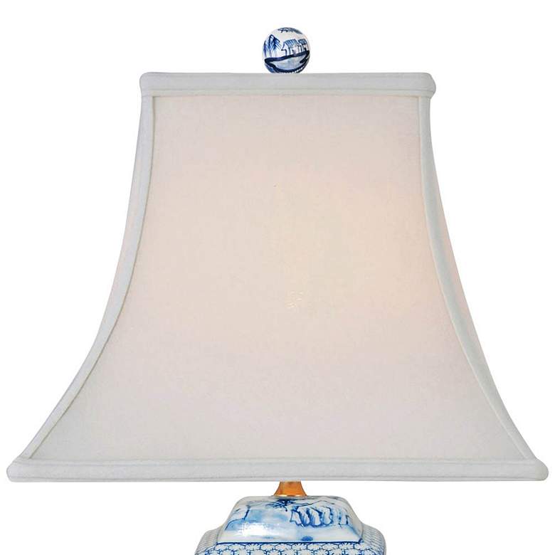 Image 3 Ari Chinoiserie 23" Traditional Blue and White Square Jar Table Lamp more views