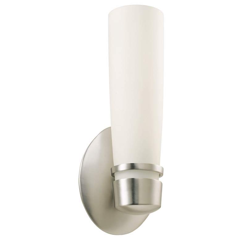 Image 1 Aria 11 inch High Fluorescent Satin Nickel Outdoor Wall Sconce