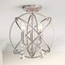 Aria 12" Wide Brushed Nickel 3-Light Open Orb Ceiling Light