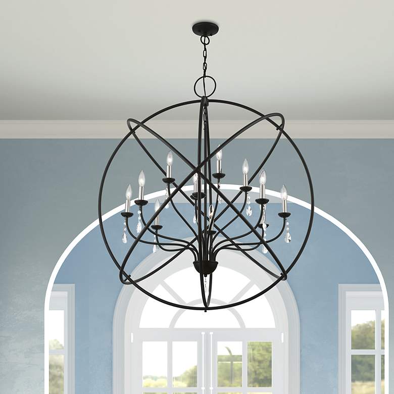 Image 1 Aria 12 Light Black Grande Foyer Chandelier