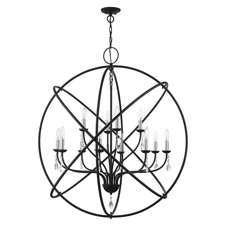 Image 3 Aria 12 Light Black Grande Foyer Chandelier more views