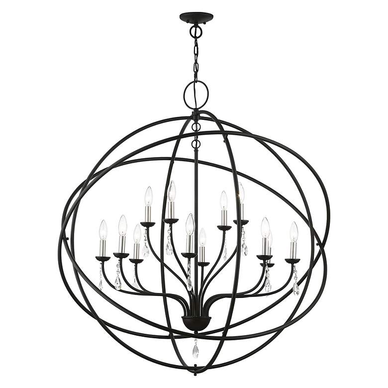 Image 7 Aria 12 Light Black Grande Foyer Chandelier more views