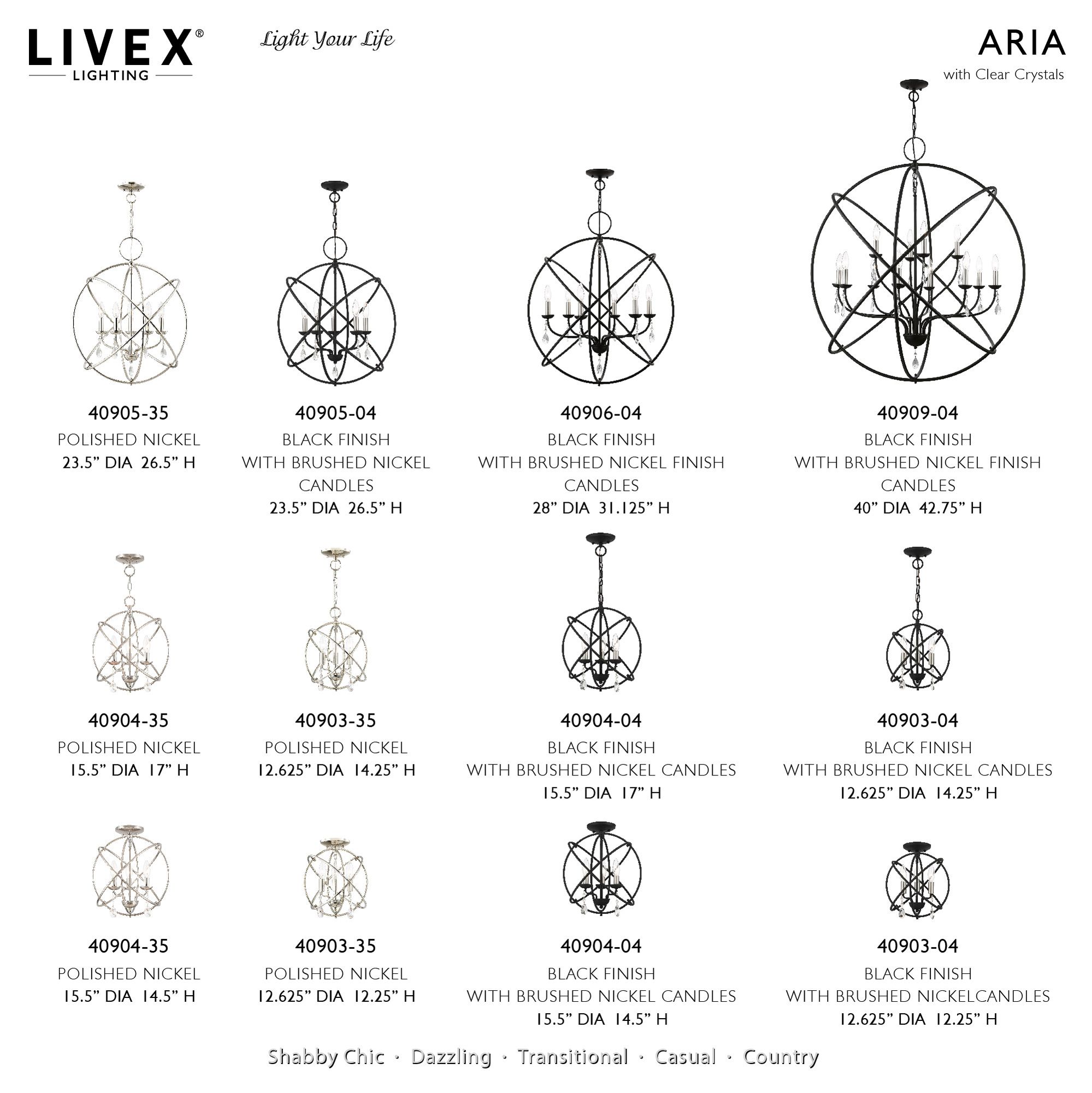 Aria 12 Light Black Grande Foyer Chandelier