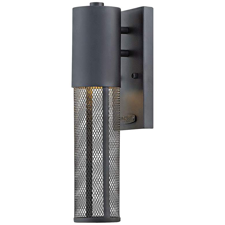 Image 1 Aria 14 1/2" High Black Cylindrical LED Outdoor Wall Light