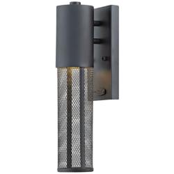 Aria 14 1/2&quot; High Black Cylindrical LED Outdoor Wall Light