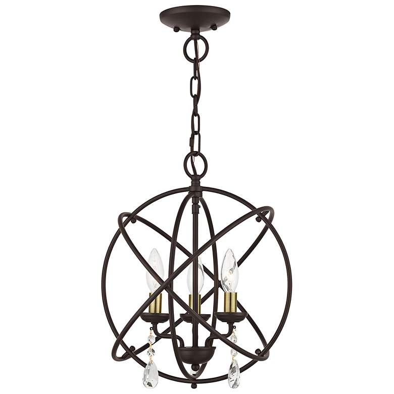 Image 1 Aria 15 1/2" Wide Black 3-Light Chandelier