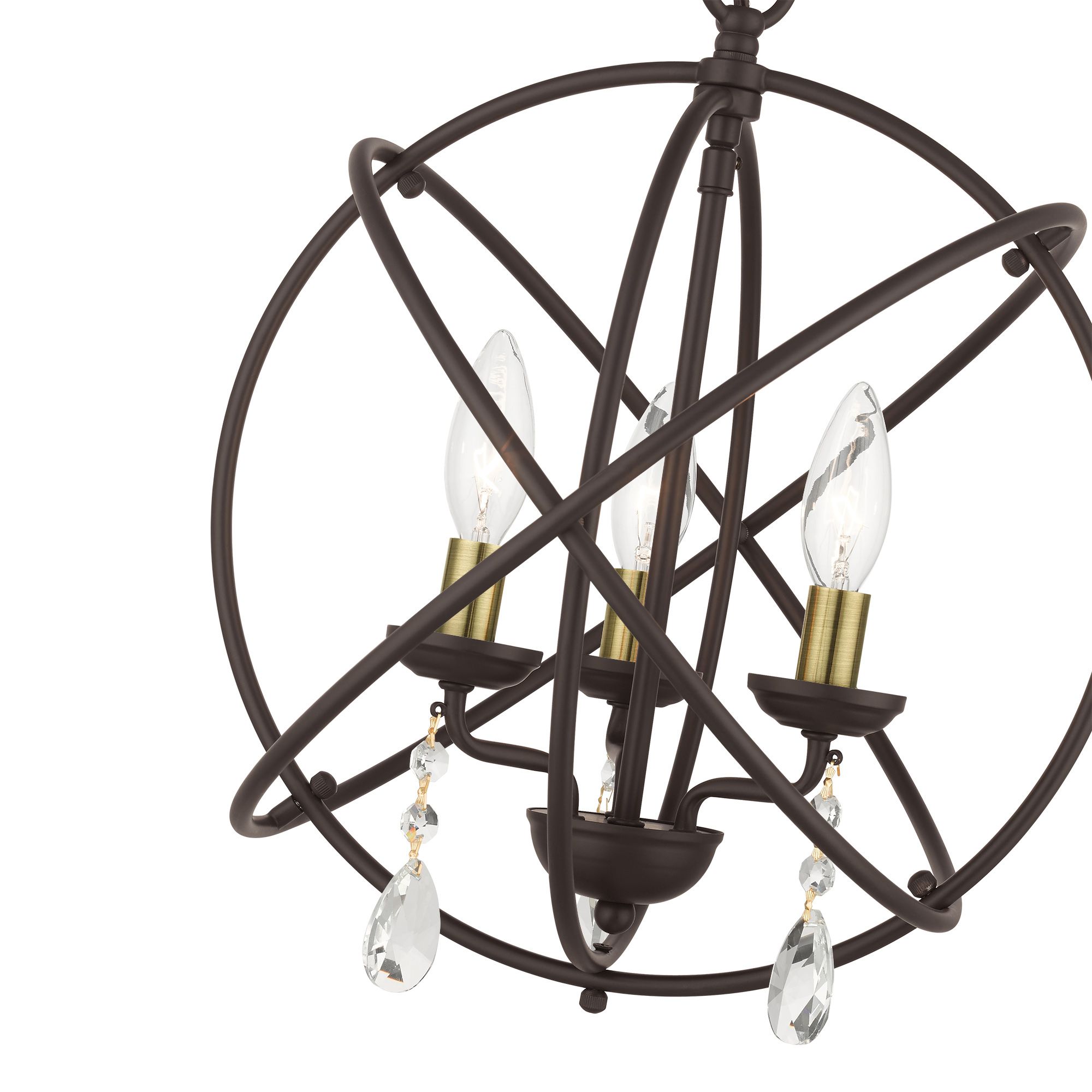 Aria 15 1/2" Wide Black 3-Light Chandelier
