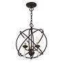 5_Aria 15 1/2" Wide Black 3-Light Chandelier more views