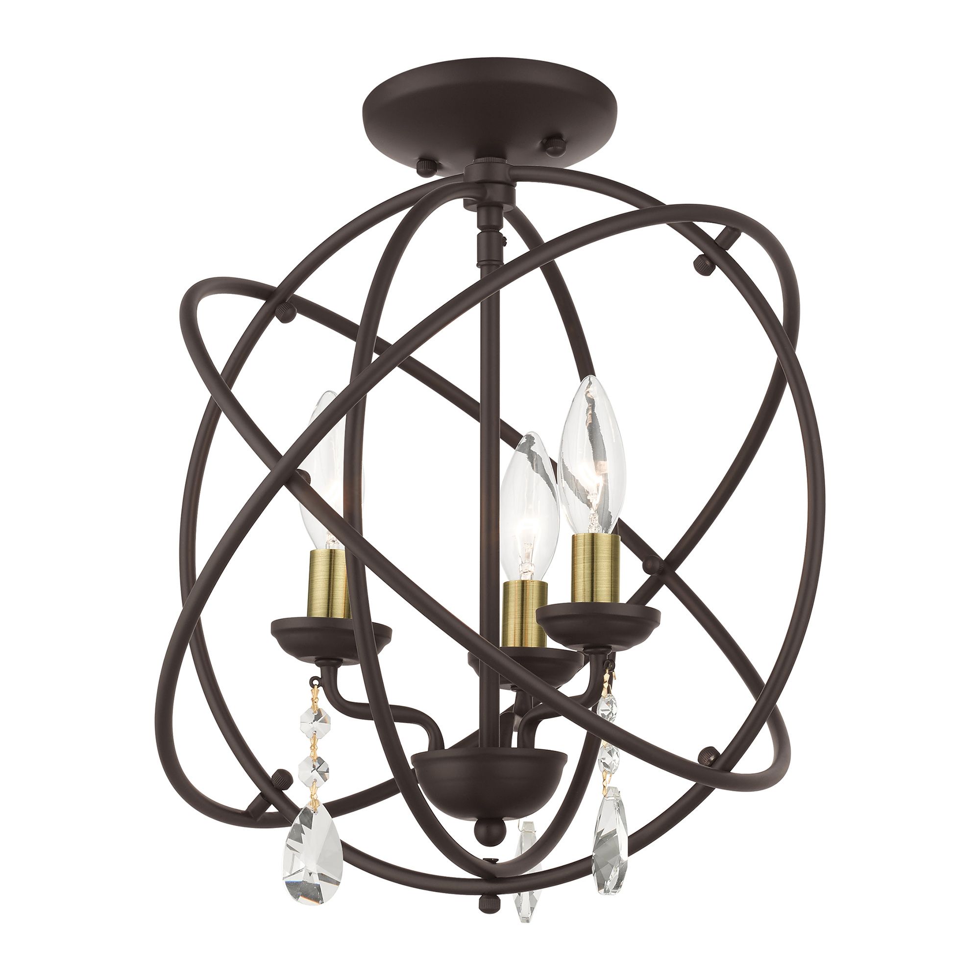Aria 15 1/2" Wide Black 3-Light Chandelier