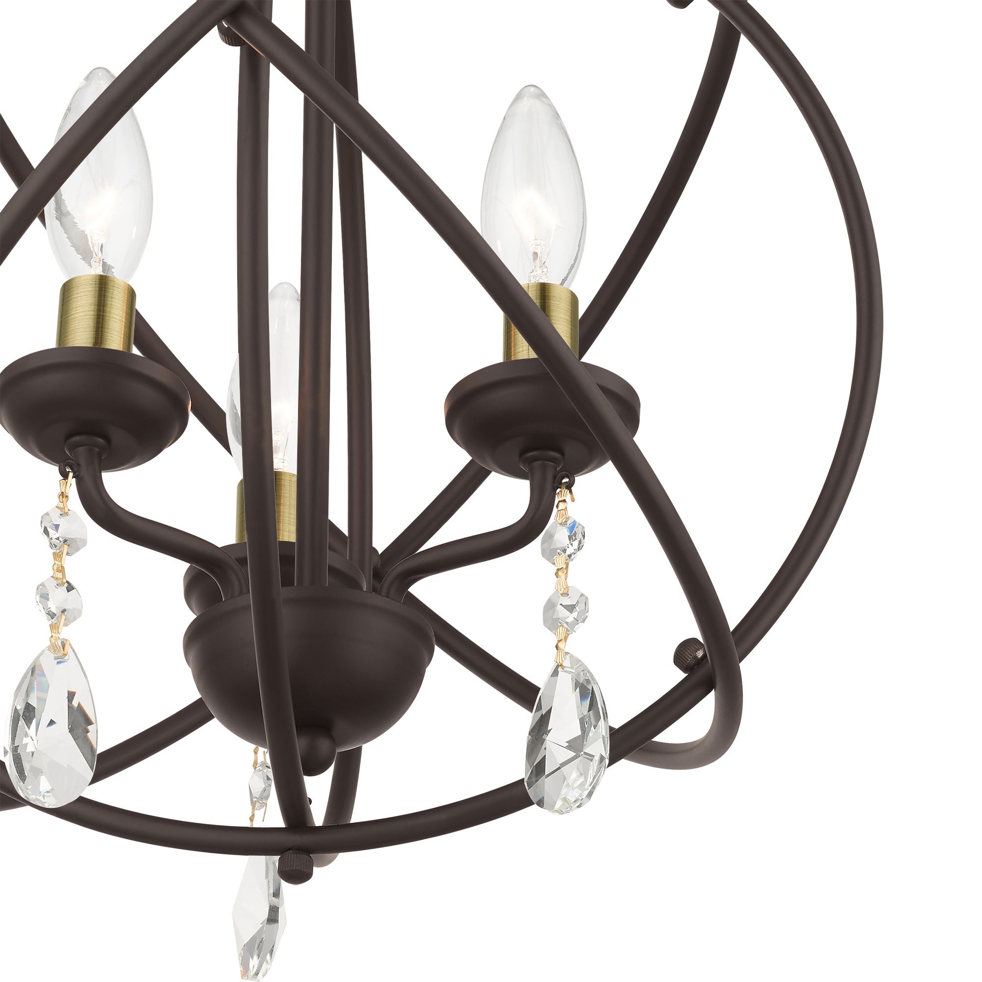Aria 15 1/2" Wide Black 3-Light Chandelier